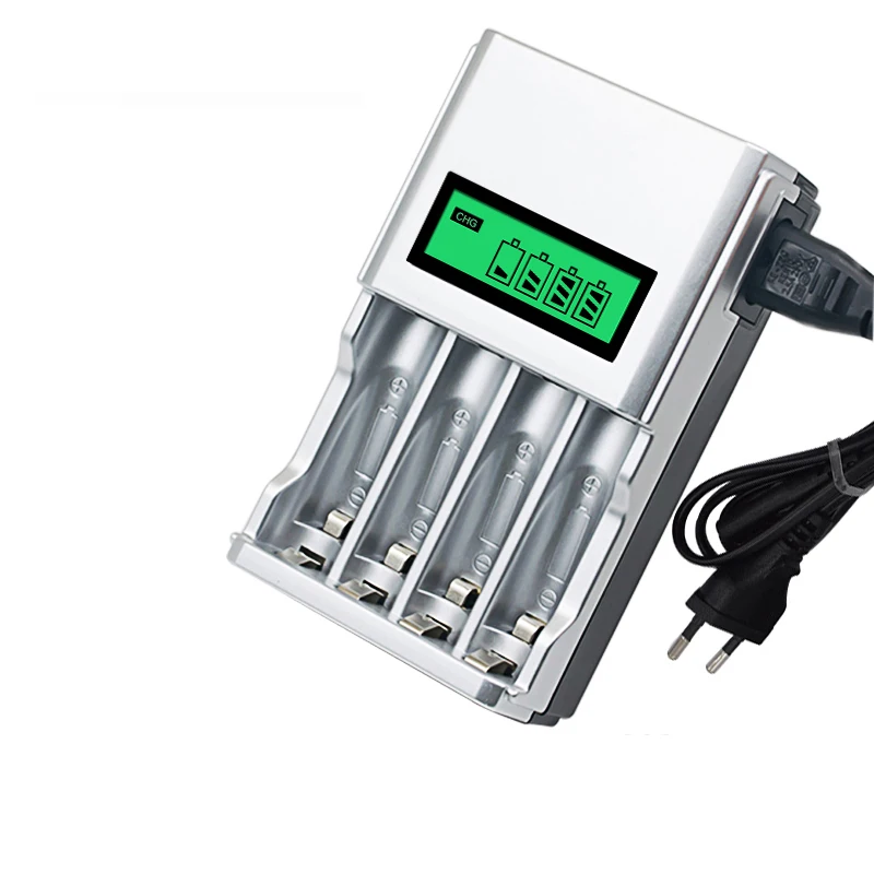 

8175 Battery Charger with 4 Slots Smart Intelligent Battery EU Charger For AA / AAA NiCd NiMh Rechargeable Batteries LCD Display