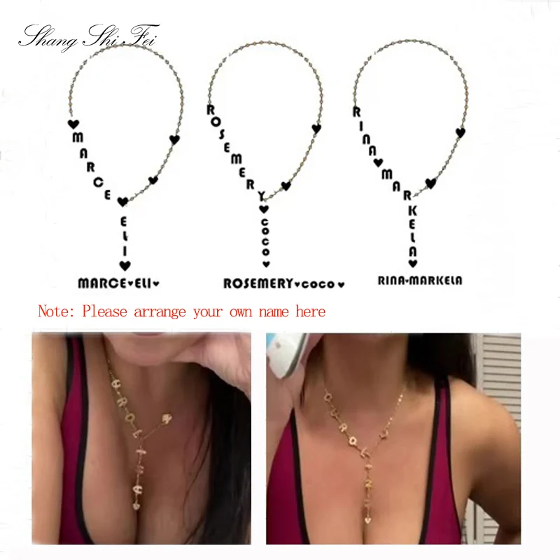 

Personality Name Multi-letter Segmented Necklace Couple Sisters Sexy Party Necklace Girlfriend Gift