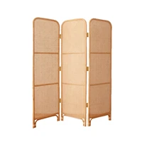 simple rattan screen movable japanese style plaid entrance foldable blocking partition accordion partition