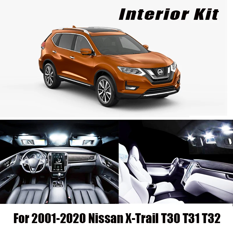 Светодиодный светильник посылка для салона автомобиля 100% без ошибок Nissan X Trail T30 T31