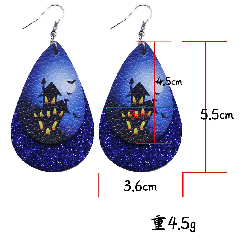 

Drop-Shaped Earrings Pumpkin Pendants Leather Personality Pu Earrings Female Hot Earrings Halloween Jewelry Party Supplies