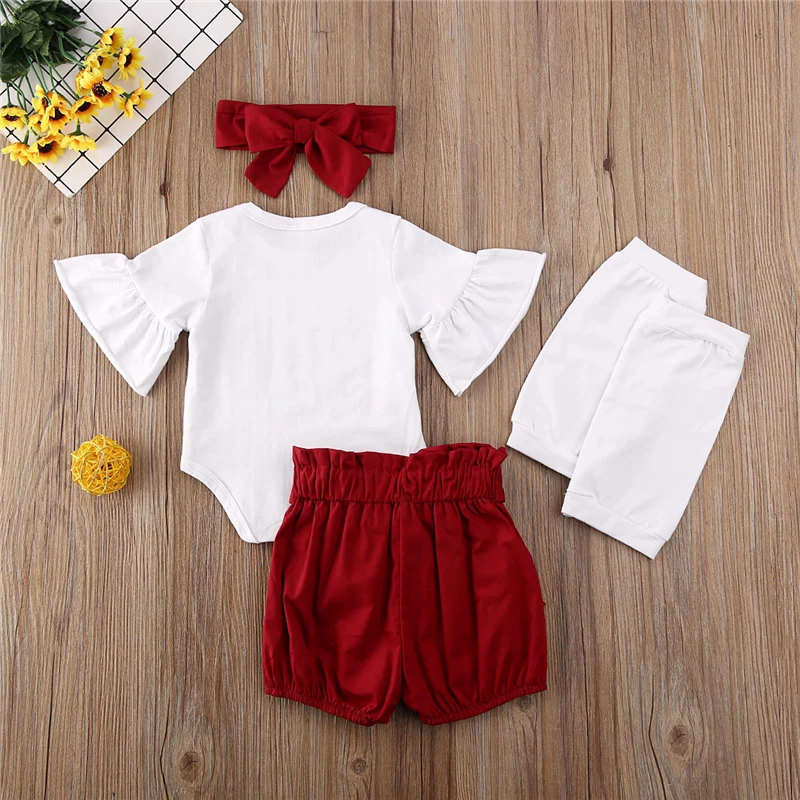 

Baby Girl Set Christmas Infants Baby Girls Kids Clothes Elk Bodysuit Tops Shorts Xmas 0-24M