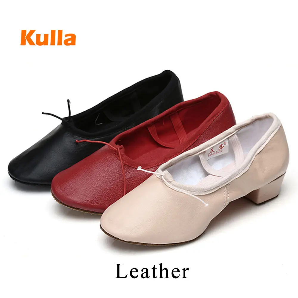 Women Ballet Shoes For Dancing Children's Jazz Latin Dance Shoes Canvas Low Heel Kid's Slippers Ballroom Tango Salsa Shoe Female