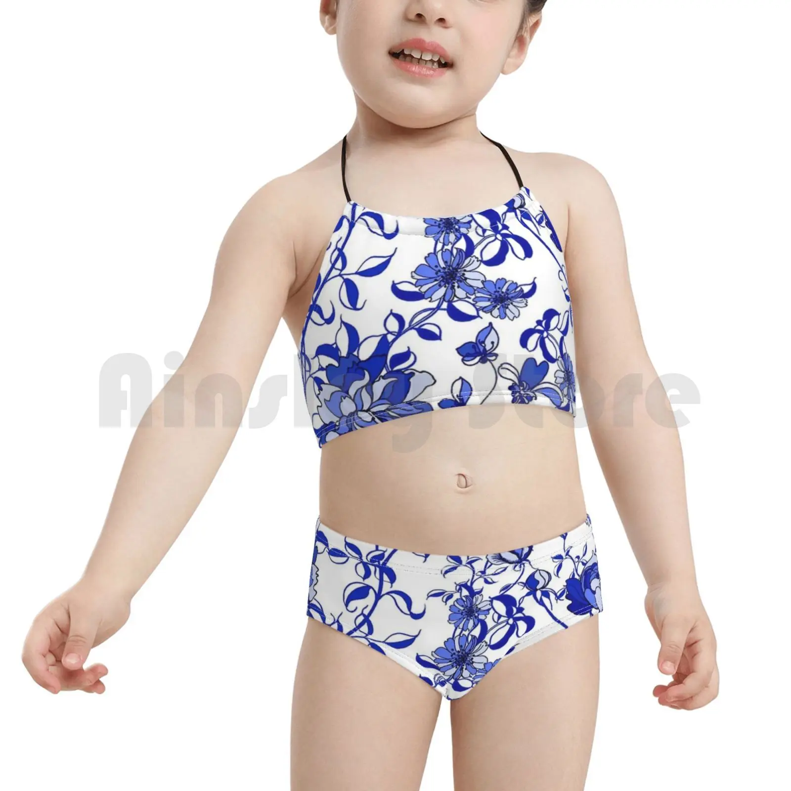 Голландский дизайн: винтажный купальник с художественным принтом бикини мягкой