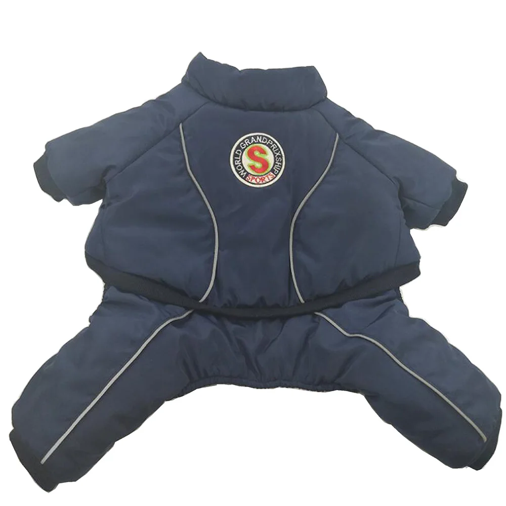 Зимняя одежда для собак флисовый теплый комбинезон 2 цвета светоотражающие ремни