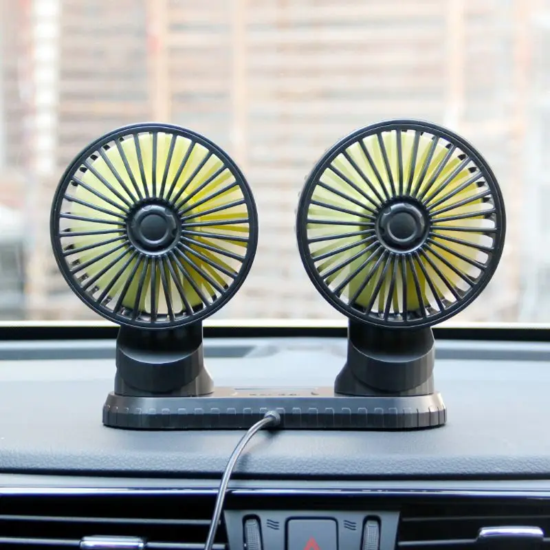

Dual Head Car Dashboard USB Fan Three Speed Control USB Fan for SUV Boat Office