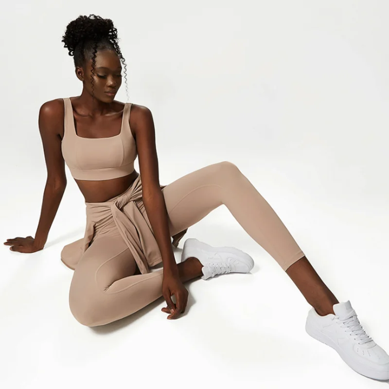 3Pcs Fitness Yoga Set Women Workout Athletic Clothing Long Sleeve Shirt Gym Bras High Waist Leggings Tights-Fitting Sportswear - купить по