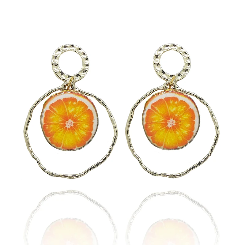 2019 Новая мода 50 мм цинковый сплав золотые подвески в виде фруктов этнические