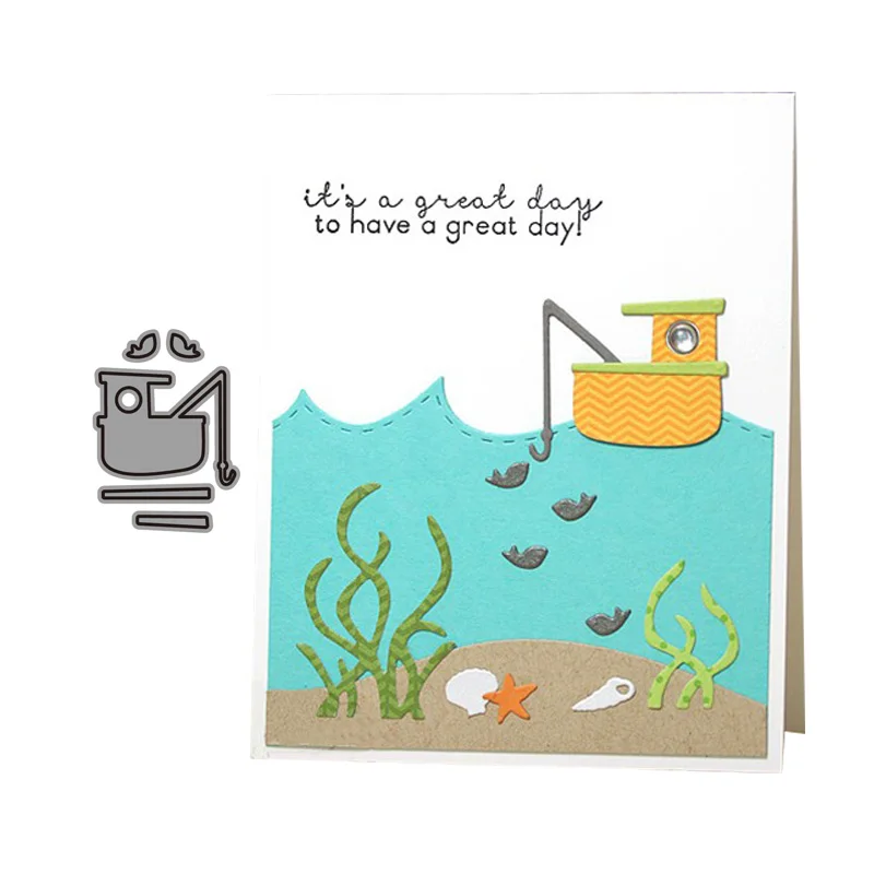 CH рыбацкая лодка металлический Трафаретный вырубной штамп трафарет с тиснением