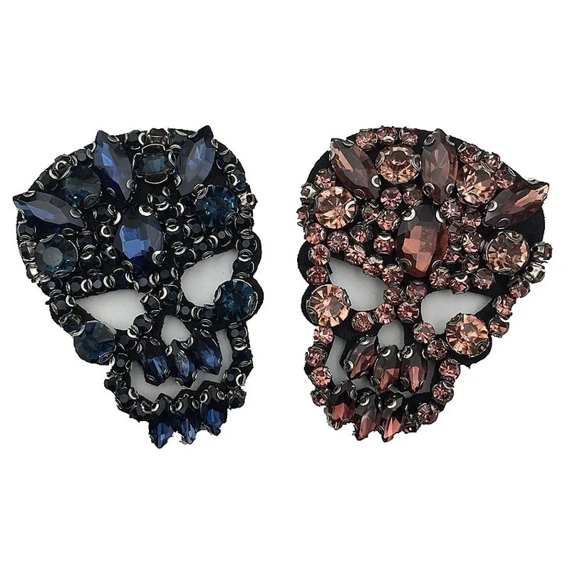 

10 pcs Factory Spot Heavy Industry Handmade Beaded Crystal Glass Human Skeleton Clothing Patch DIY Accessories