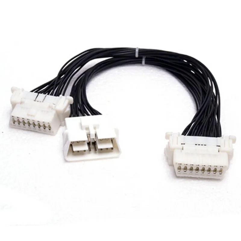 OBD 16Pin OBD2 1 штекер на 2 гнезда Удлинительный кабель 16 Pin кабель-удлинитель