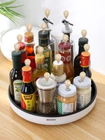 zq rotating spice rack kitchen countertop multi functional soy sauce bottle seasoning storage supplies