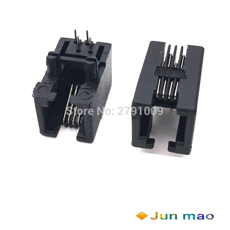 10 шт./лот RJ11 95001 4P4C 4P4 RJ10 гнездо черный телефонная розетка tele Горячее предложение