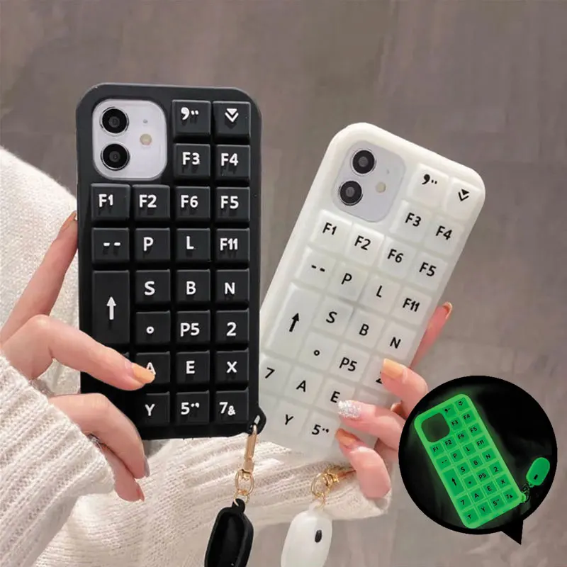 Чехол для телефона с 3d-клавиатурой Samsung Galaxy S9 S10 Plus S20 FE S21 Ultra A50 A70 A21S A51 A71 A32 A52 -