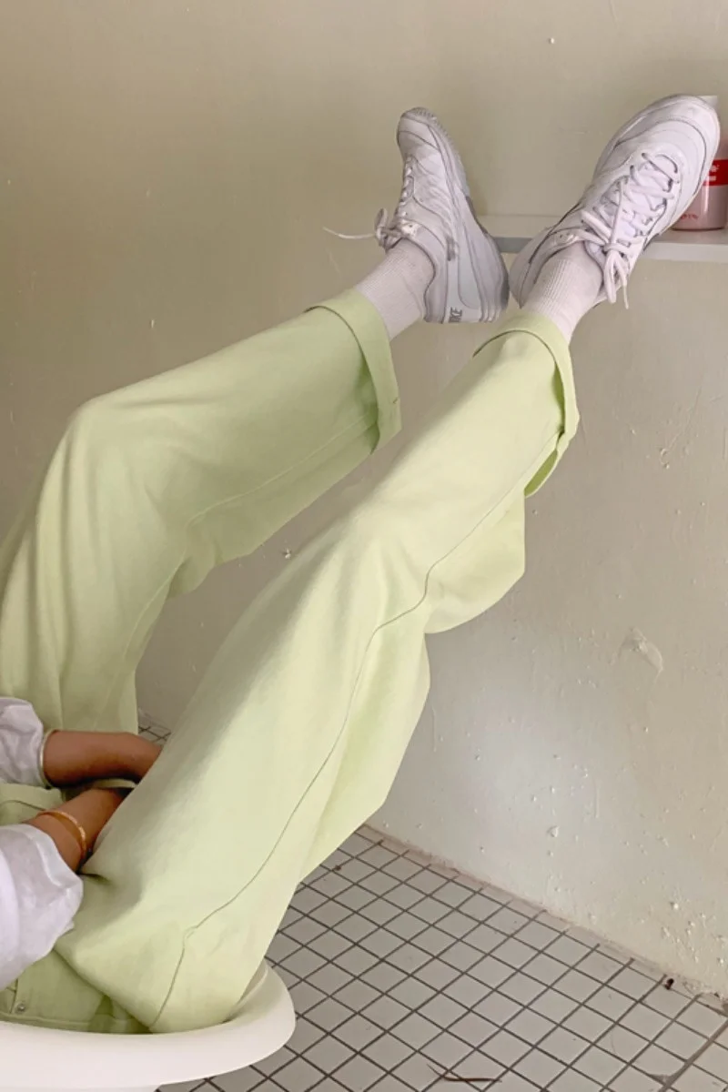 Летние красные брюки универсальные Свободные повседневные прямые джинсовые