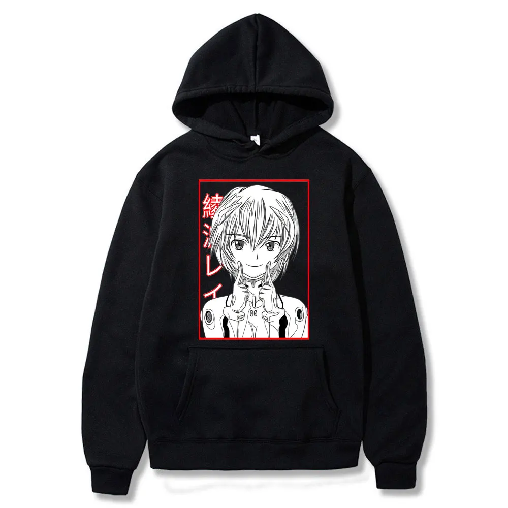 

2021 Harajuku Rei Ayanami Unisex Fashion Hoodie Men Woman Japanese Manga Printed Men's Hoodie Streetwear Casual Sweatshirts