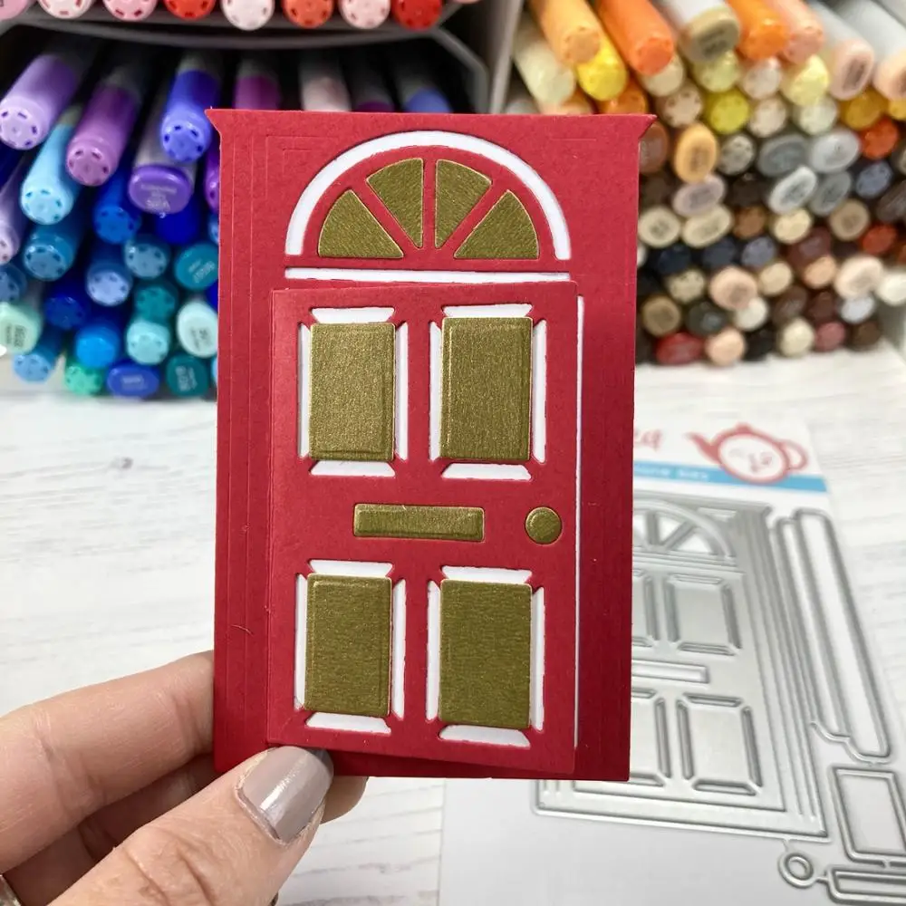 

AliliArts Metal Cutting Dies Open The Door diy Scrapbooking Photo Album Decorative Embossing PaperCard Crafts Die