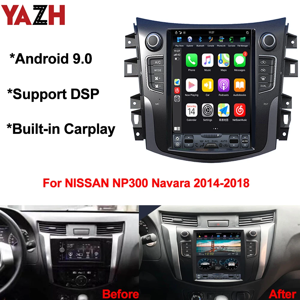 YAZH 10 4 &quotIPS радио GPS Navi для NISSAN NP300 Navara 2014 2015 2016 2017 2018 с Android 9 0 Pie PX6 головное