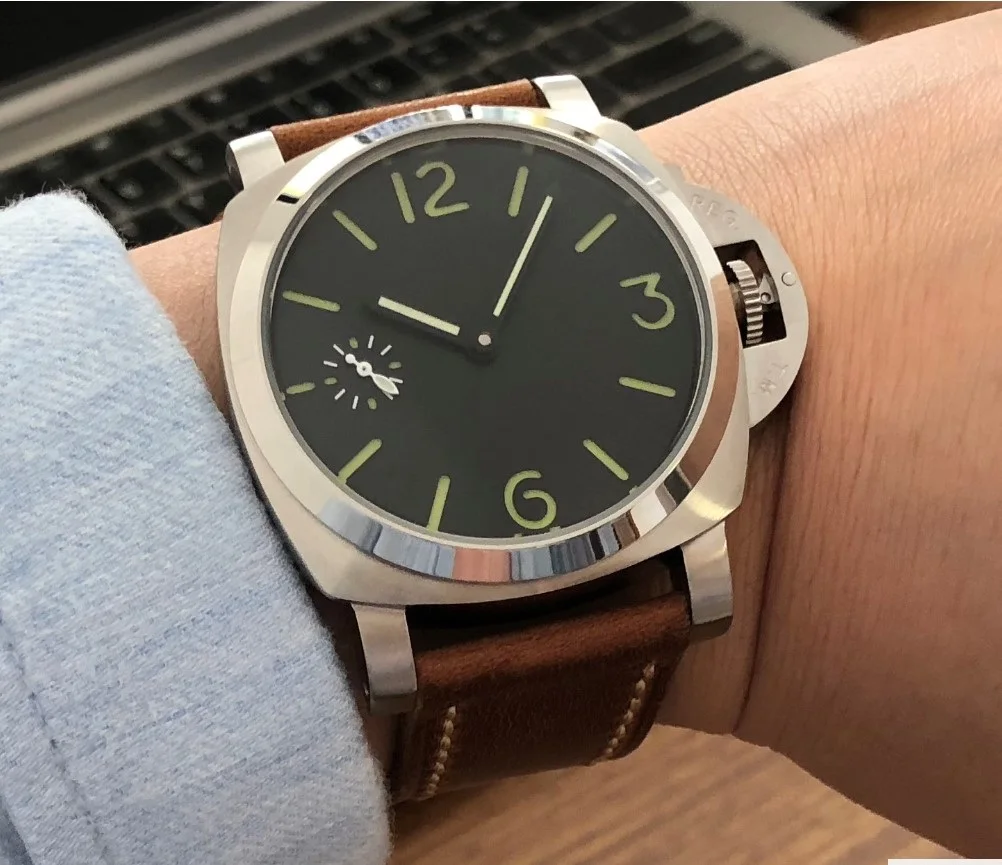 Мужские механические часы 44 мм без логотипа с черным циферблатом | Наручные