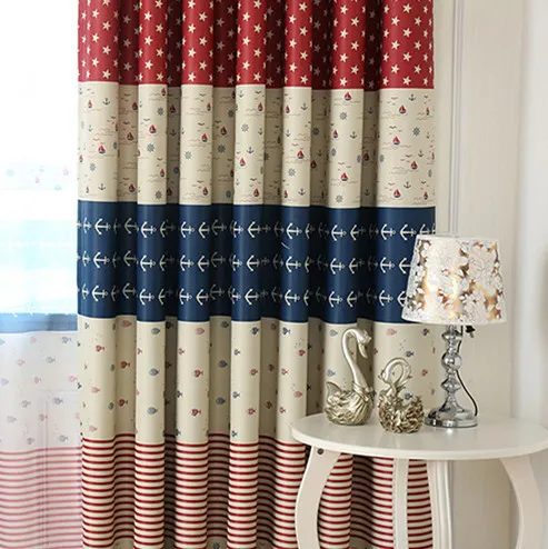 

Modern Simple Stripe Curtains for Bedroon Stitching Curtains for Living Room Shading Calico Children's Bedroom Curtains