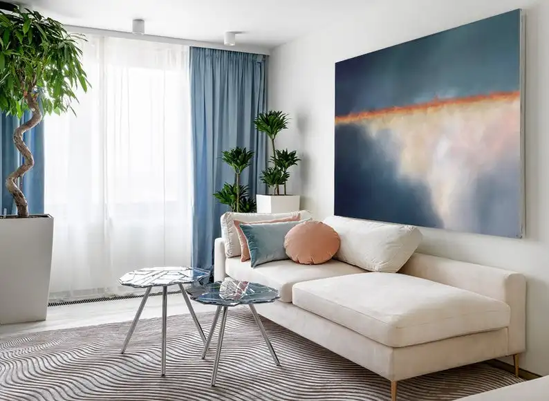 

Large Wall Art Abstract Painting Blue Painting Seascape Painting Sunset Painting Ocean Painting Canvas Art Home Decor Oil Art