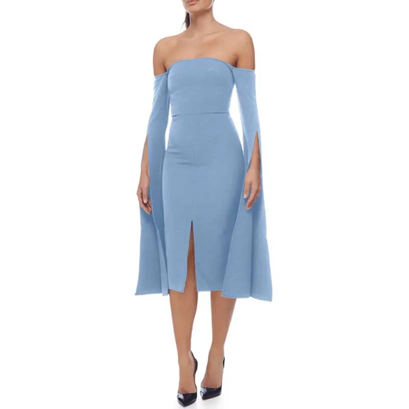 Оптовая продажа лето 2020 женское платье небесно голубого цвета без бретелек милая