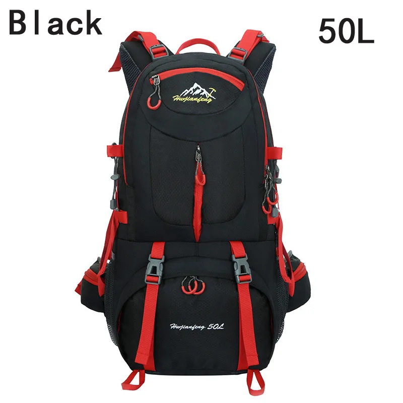 Black 50L 40л 50л 60л наружные водонепроницаемые сумки рюкзак мужской горный Альпинизм спортивный рюкзак походный рюкзак женская Сумка для кемпинга дорожная сумка - Цвет: Black 50L
