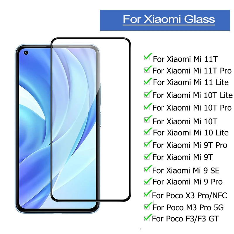 

Защитное стекло для Xiaomi Mi11t pro mi 11t, закаленное защитное стекло для Mi 10Lite 9 9T mi11 Poco x3 f3 gt x 3 m3 m4 pro, стекло