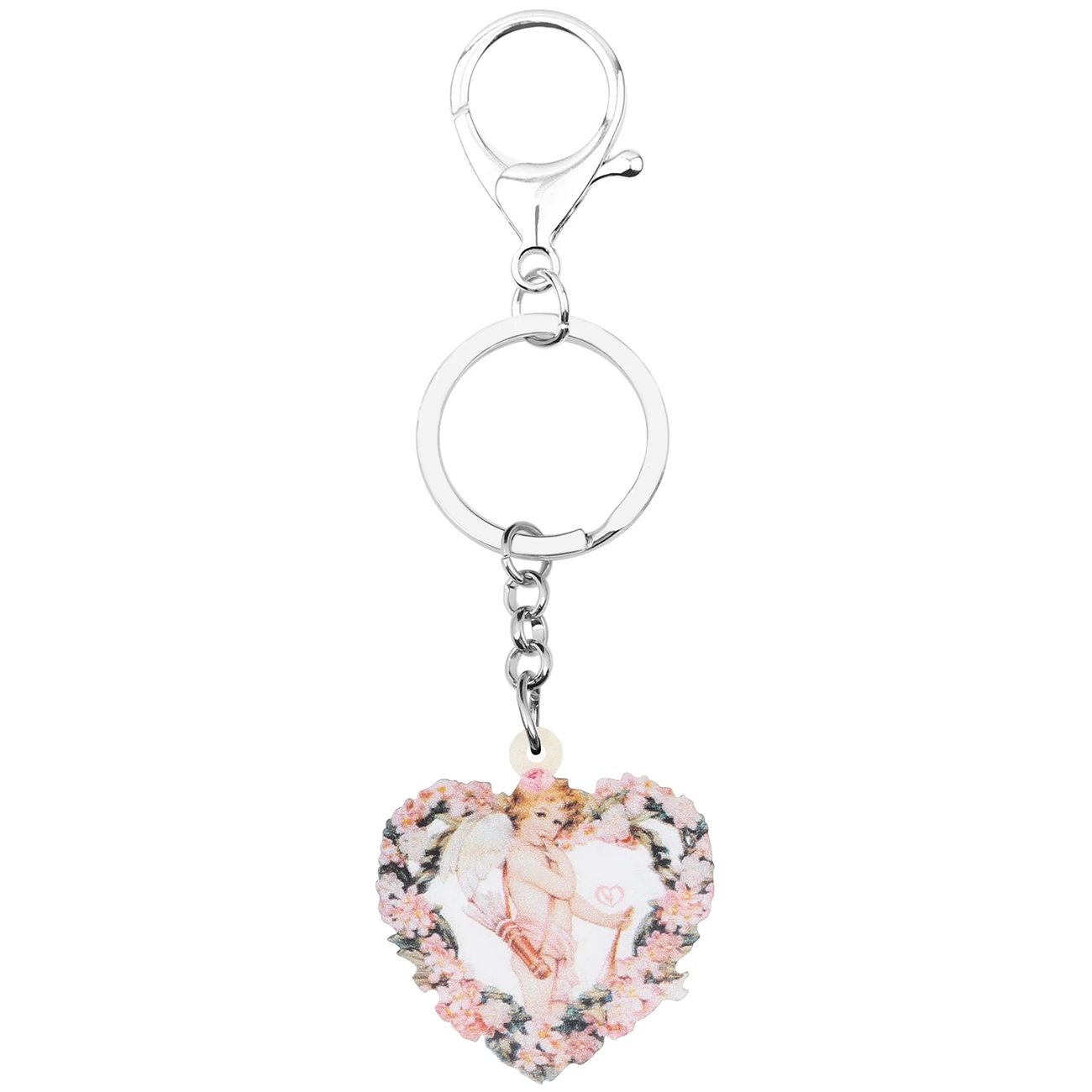 Bonsny акриловые на День святого Валентина сердце Цветочный ангел Купидон брелки