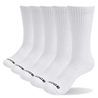 yuedge men 5 pairs solid color breathable comfortable cotton cushion deodorant crew socks work white socks