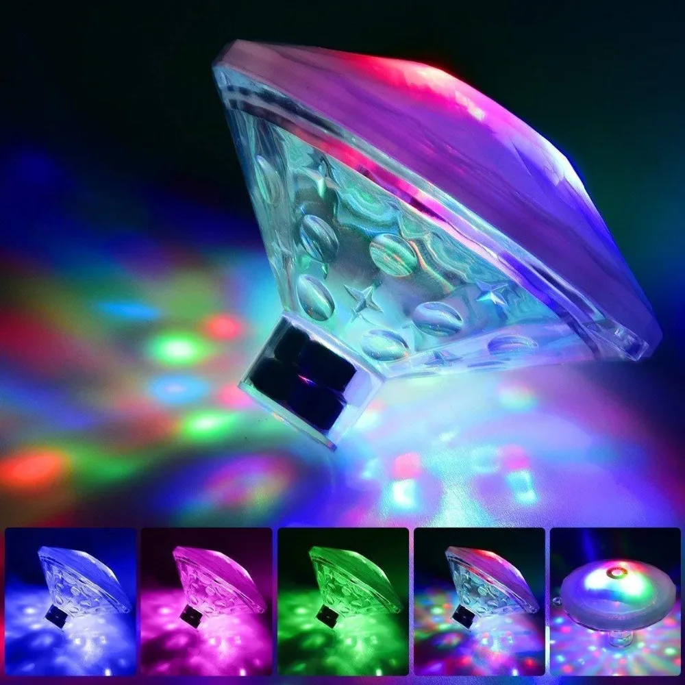

RGB Floating Underwater Light Submersible LED Disco party Light Glow Show Swimming Pool Hot Tub Spa Lamp Baby Bath Light
