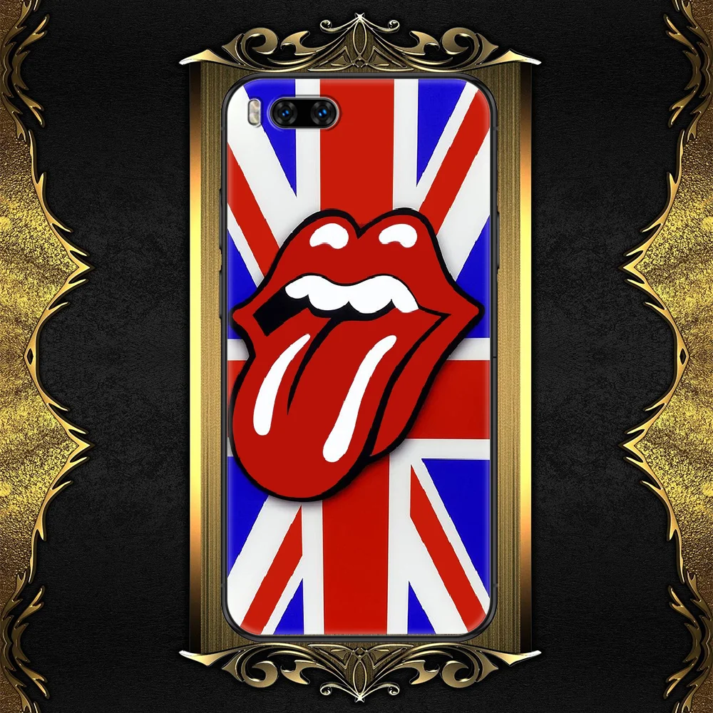 

Tongue The Band Rolling-compatible-Stone Phone case For Xiaomi Mi Max Note 3 A2 A3 8 9 9T 10 Lite Pro Ultra black 3D funda