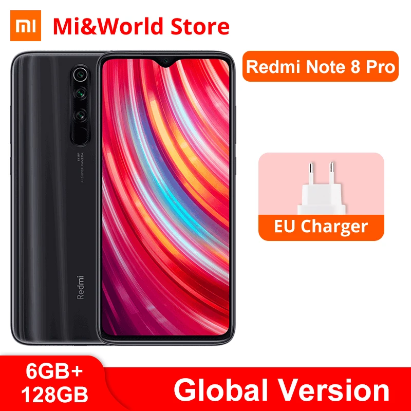 Глобальная версия Xiaomi Redmi Note 8 Pro 6 ГБ 128 4500 мАч NFC мобильный телефон 53 "экран Helio G90T