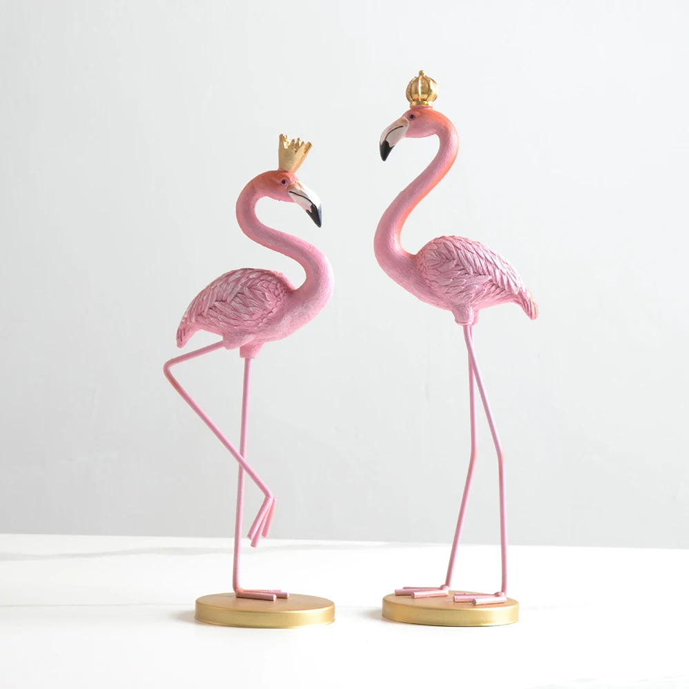 

Light Luxury Nordic Modern Minimalist Pink Resin Flamingo Ornaments Creative Wedding Wedding Gifts For New Couple Decorations