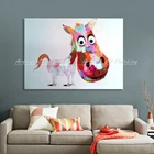 Arthyx ручная роспись волос осел животное картина маслом Современный абстрактный холст постер для гостиной домашний декор Настенная картина поп-арт