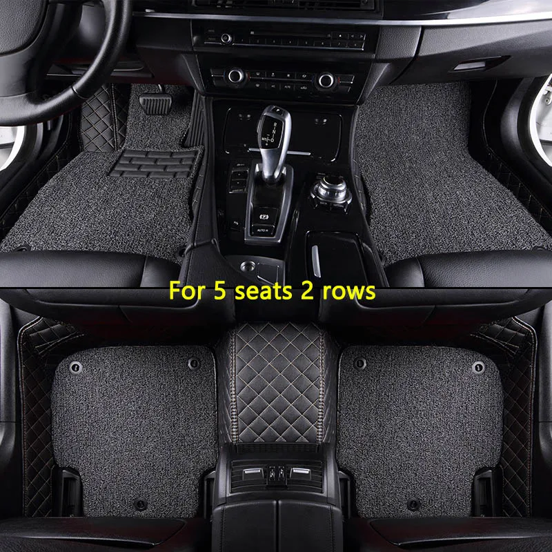 Пользовательские автомобильные коврики для Toyota Corolla Camry Rav4 Auris Prius Yalis Avensis Alphard 4Runner Hilux highlander sequoia коврик - Название цвета: For 5 seats 2 rows