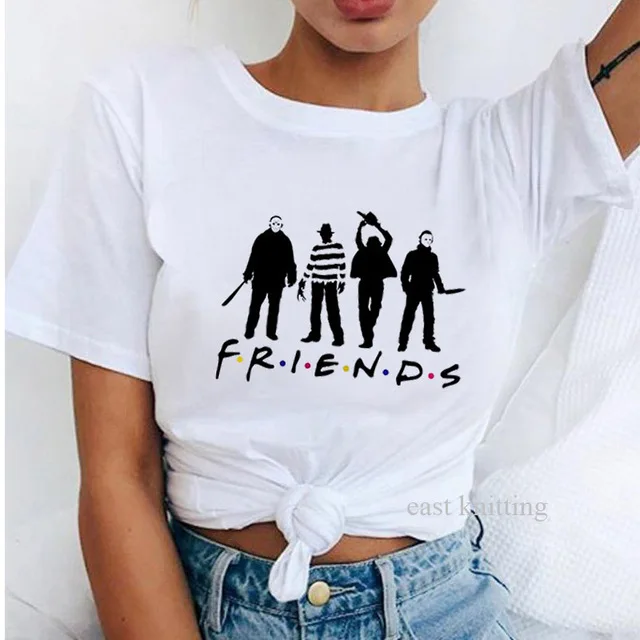 Женская футболка с короткими рукавами ERNESTNM летняя свободная круглым вырезом и