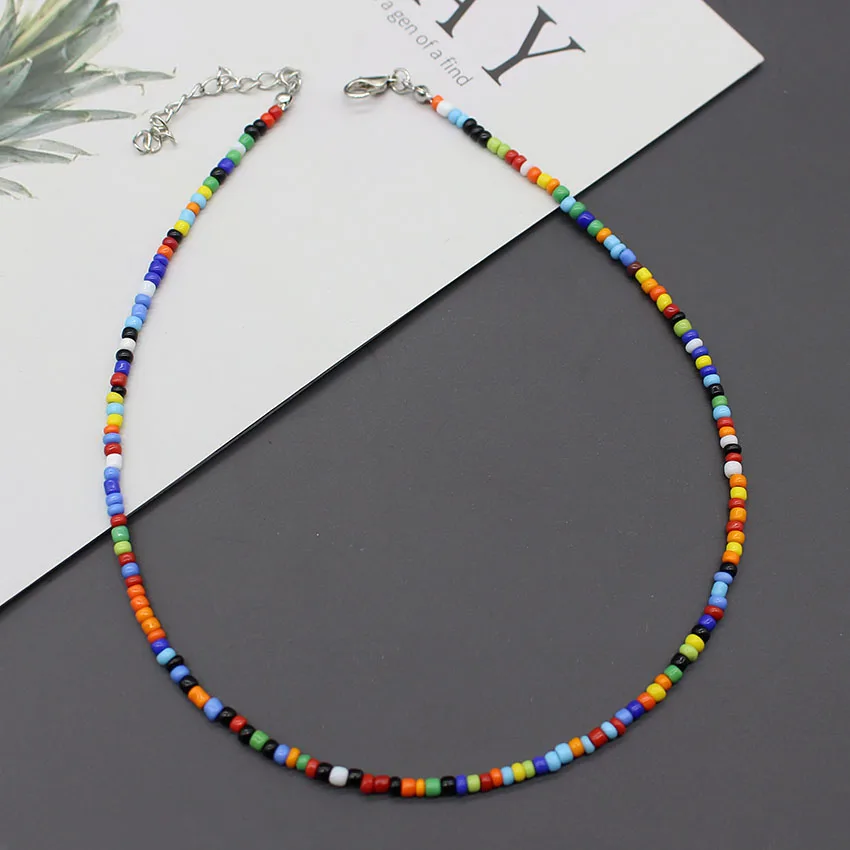 Простые бусины богемный короткий чокер цепочка с маргариткой подвеска бохо