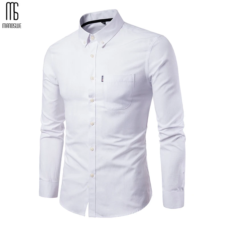 Мужская рубашка с длинным рукавом Manoswe белая Повседневная деловая из ткани