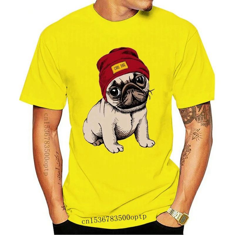 

New Wejnxin Men T Shirt Fitness Short Sleeve Pug Dog Clothing 2021 Casual Tops Tees Summer Fashion Tee Men Women Hipster T-Shirt