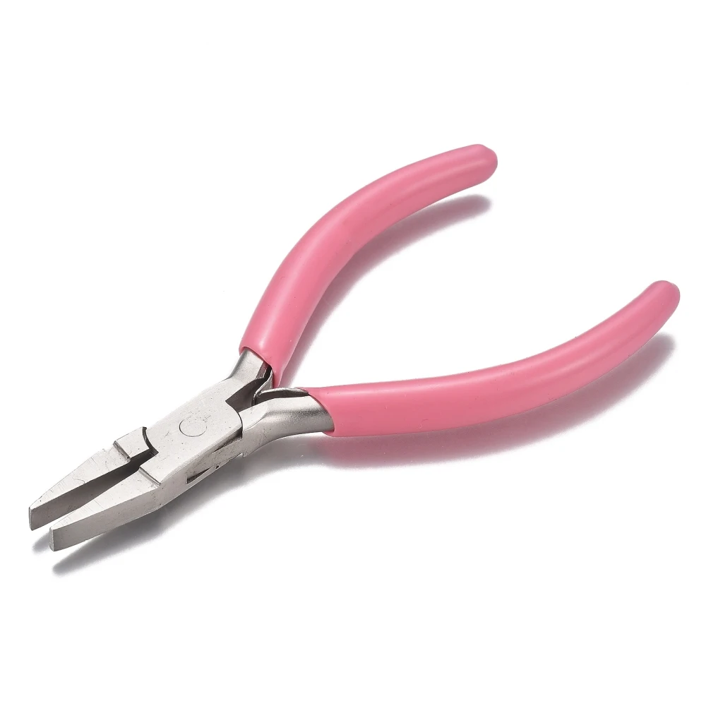 

1 pc 45# Carbon Steel Jewelry Pliers Flat Nose Pliers Ferronickel Pink 12.6x7x0.7cm