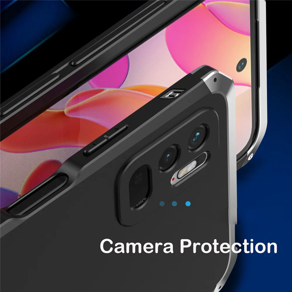 shockproof metal armor case for xiaomi redmi note 8 pro 9t case aluminum frame matte pc cover for redmi note 9t 10 6 7 pro case free global shipping