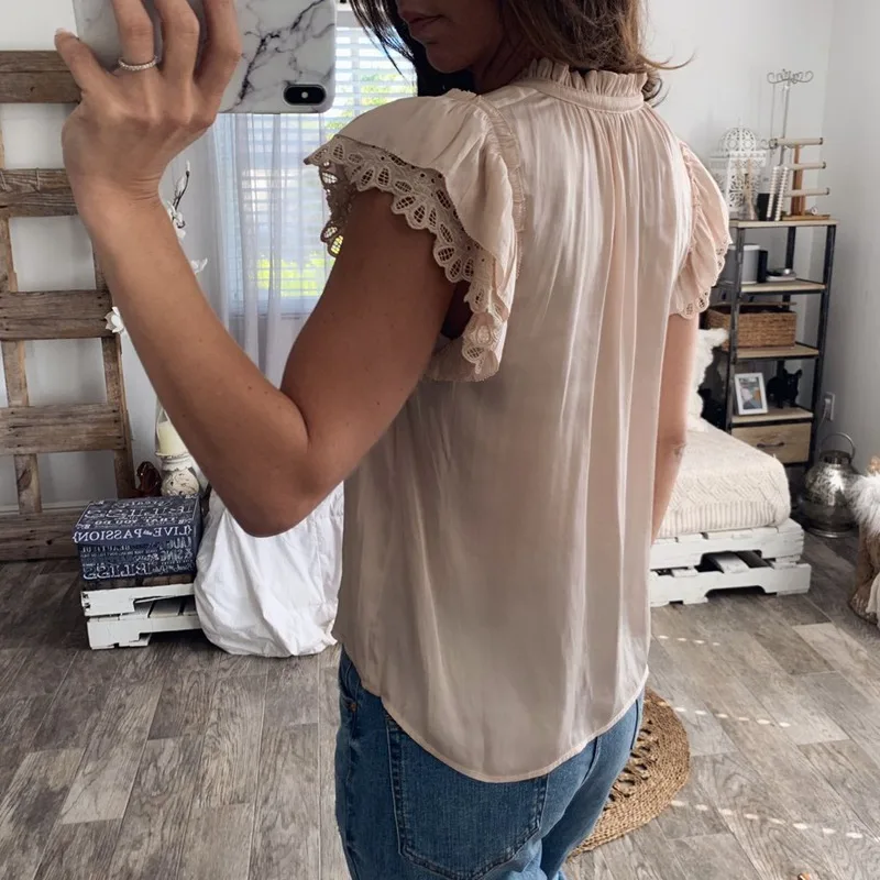 Летняя Сексуальная бежевая футболка Женская Корейская одежда с коротким рукавом