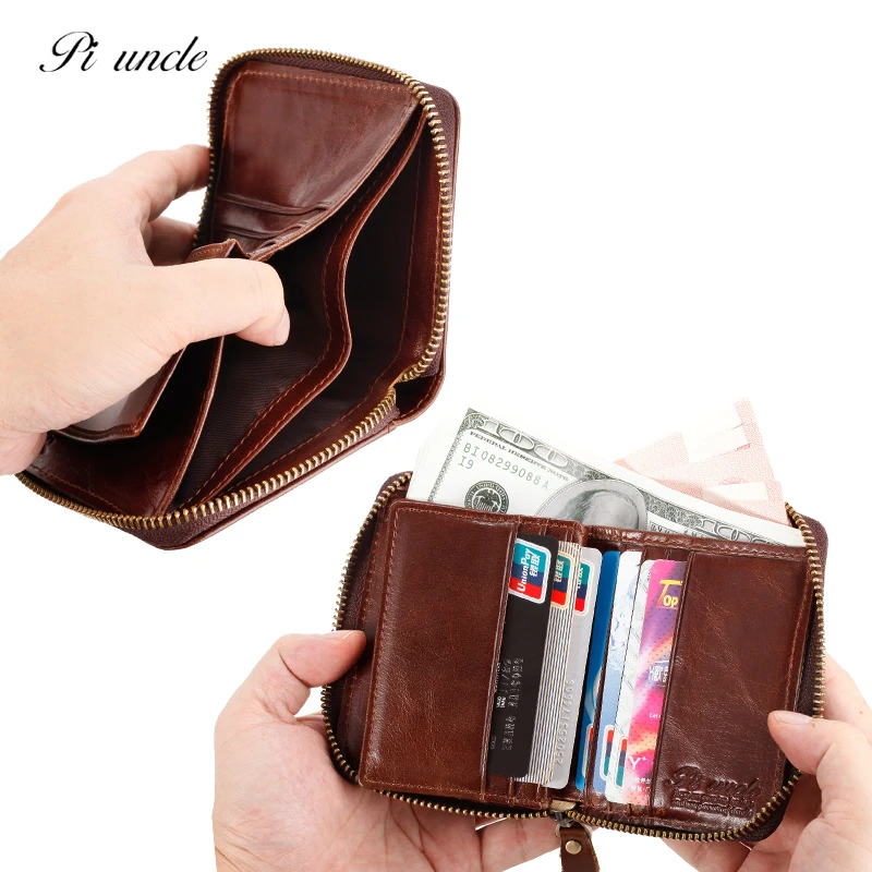 PI UNCLE RFID новые мужские кошельки из натуральной кожи мужской короткий кошелек