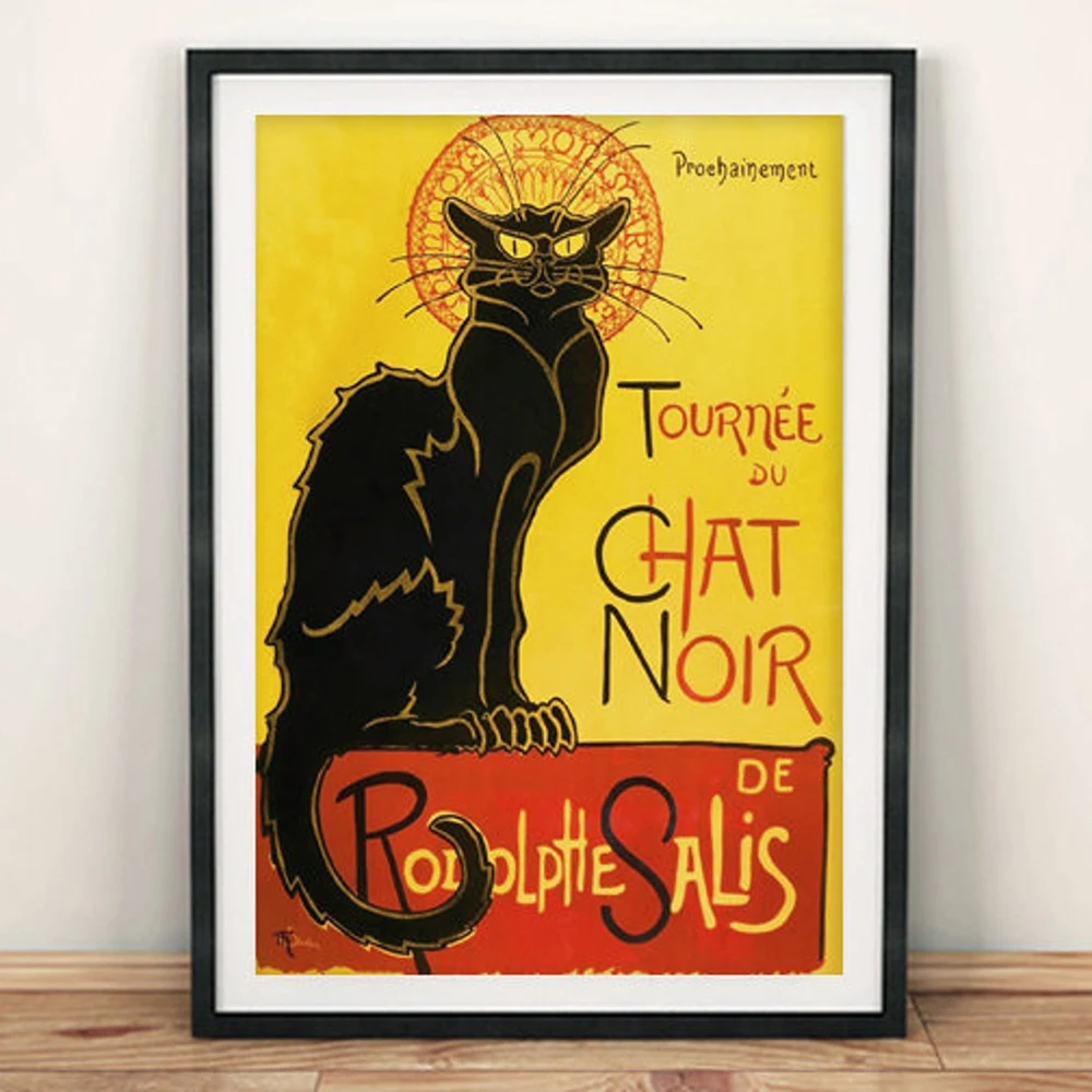 

Tournee du Chat Noir Theophile Alexandre Steinlen Le Chat Noir The Black Cat Canvas Print Poster Wall Art Home Decor Picture Art