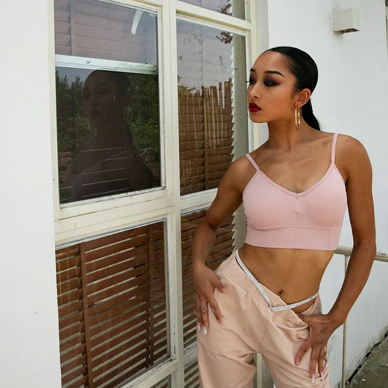 

Latin Dance Practice Clothes Women Adult Sexy Sling Vest Sports Underwear Rumba Tango Samba Salsa Cha Cha Training Tops DWY4782