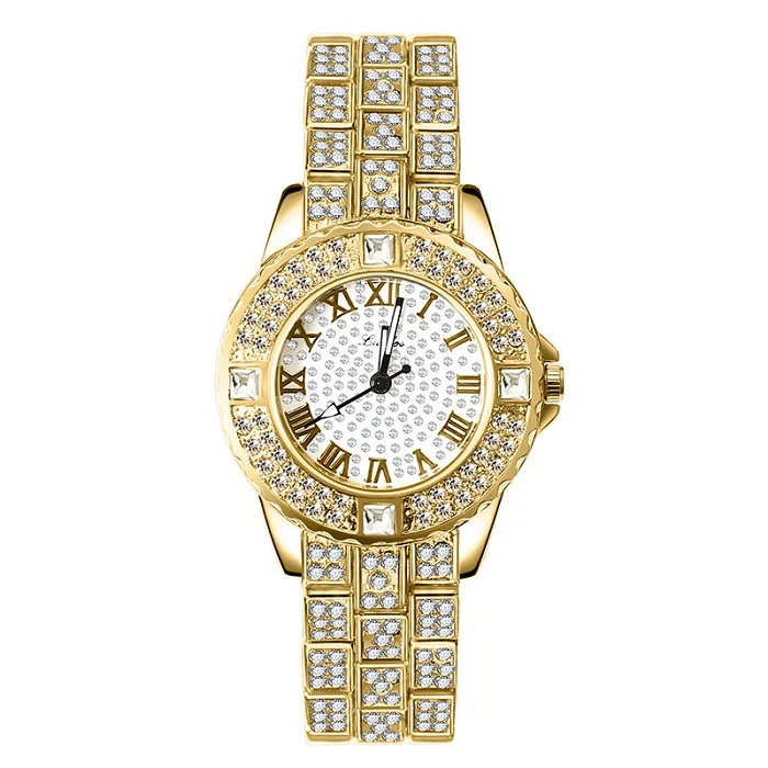 gold Montre femme, новинка, женские часы, стразы, женский браслет, наручные часы, женские модные часы, женские аналоговые кварцевые часы из сплава, BM207 - Цвет: gold