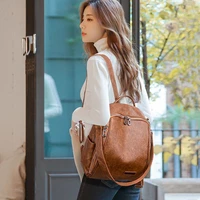 Womens backpack soft leather girl school bag luxury brand travel backpack large capacity shoulder bag 2022 new beige