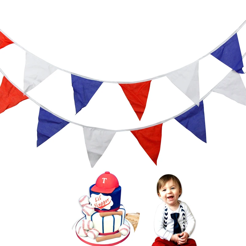 20 флагов 8 м синяя красная Белая Гирлянда флажки на стену шелковая ткань баннеры HQ