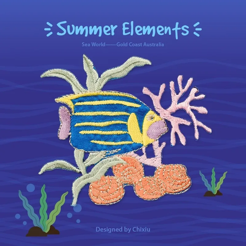 Нашивка с изображением животных морских рыб летняя 1 шт. | Дом и сад